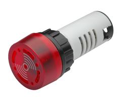 E2S22DBF130V E2S  Combi Buzzer E2S22DBF 115vAC/DC 1:RED 80dB(A) LED IP65 i&#216;22,5mm Panel Mount